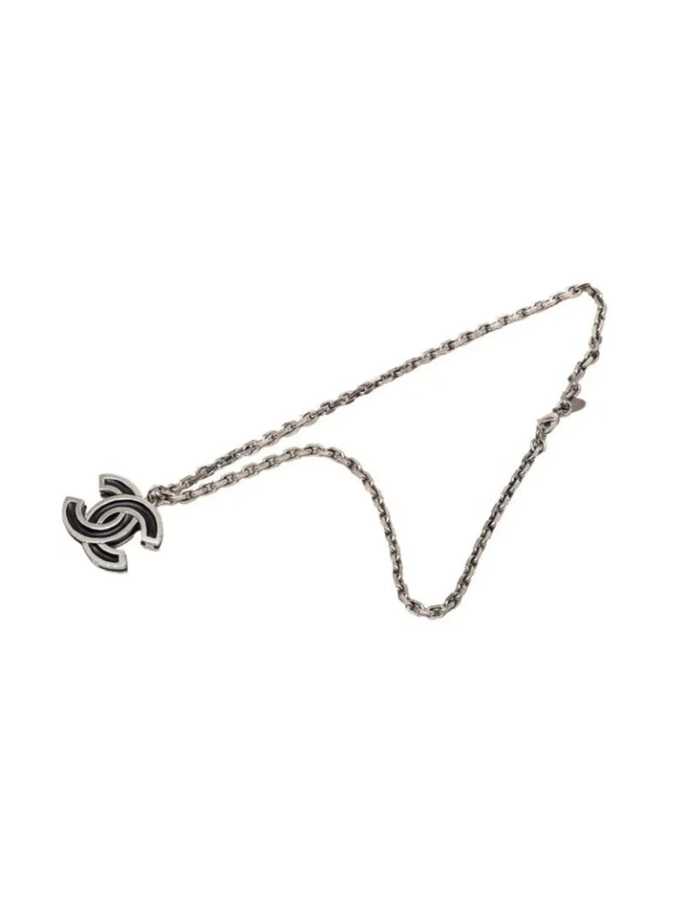 Chanel CC Logo Chain Pendant Silver Metal